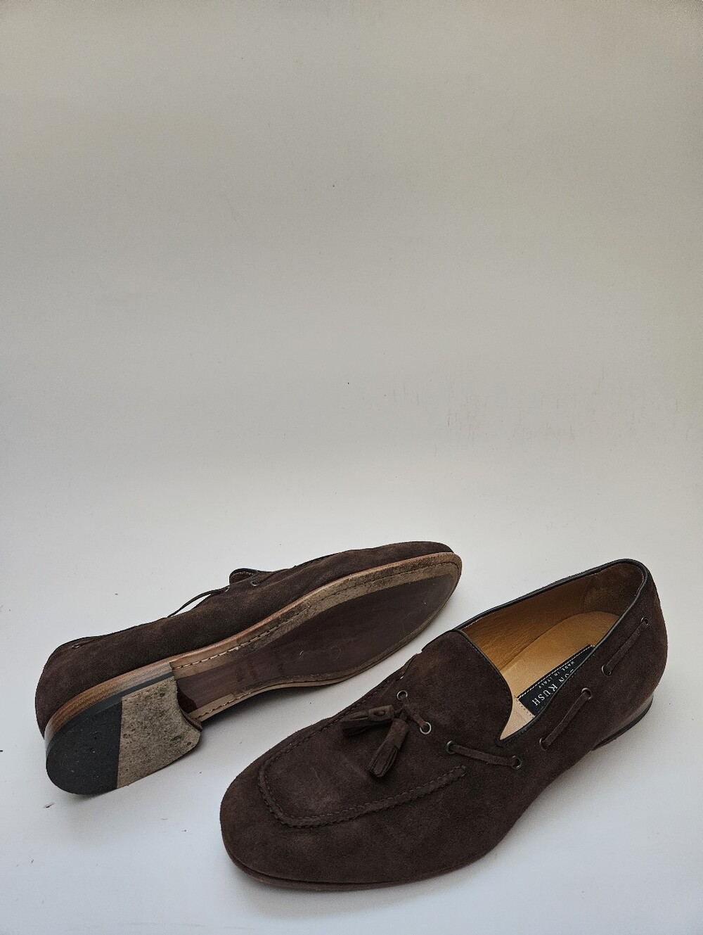 Gordon Rush Dress Shoes Men Brown Suede Slip On Loafers Sz 10.5 Made in Italy